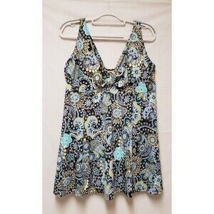 It Figures! Women's Floral Padded One Piece Bathing Suit Sz 26 W PO Excellent